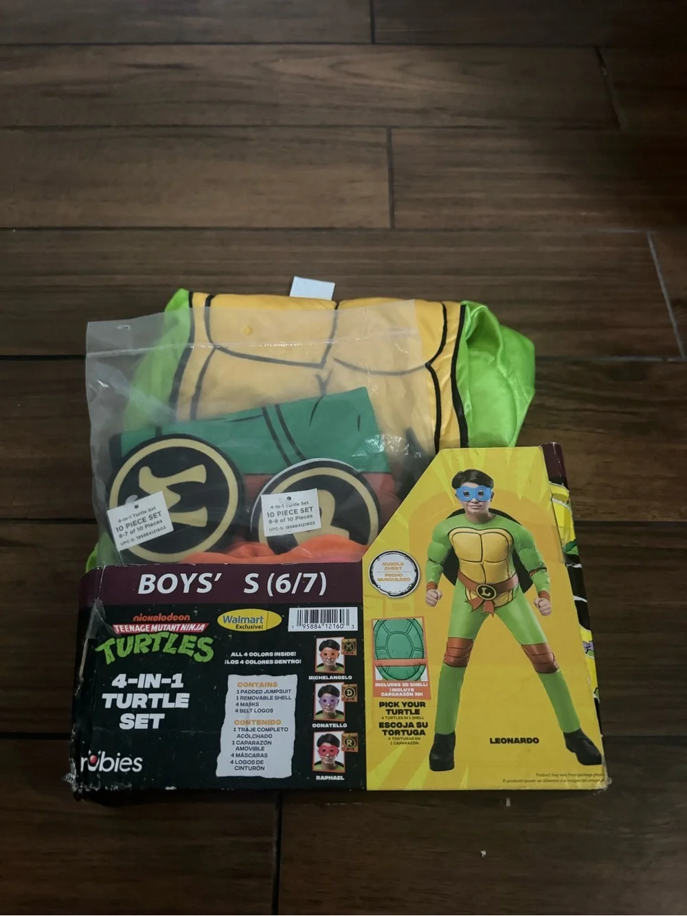NICKELODEON Boys Teenage Mutant Ninja turtles 4-in-1 turtle Halloween set -S 6/7